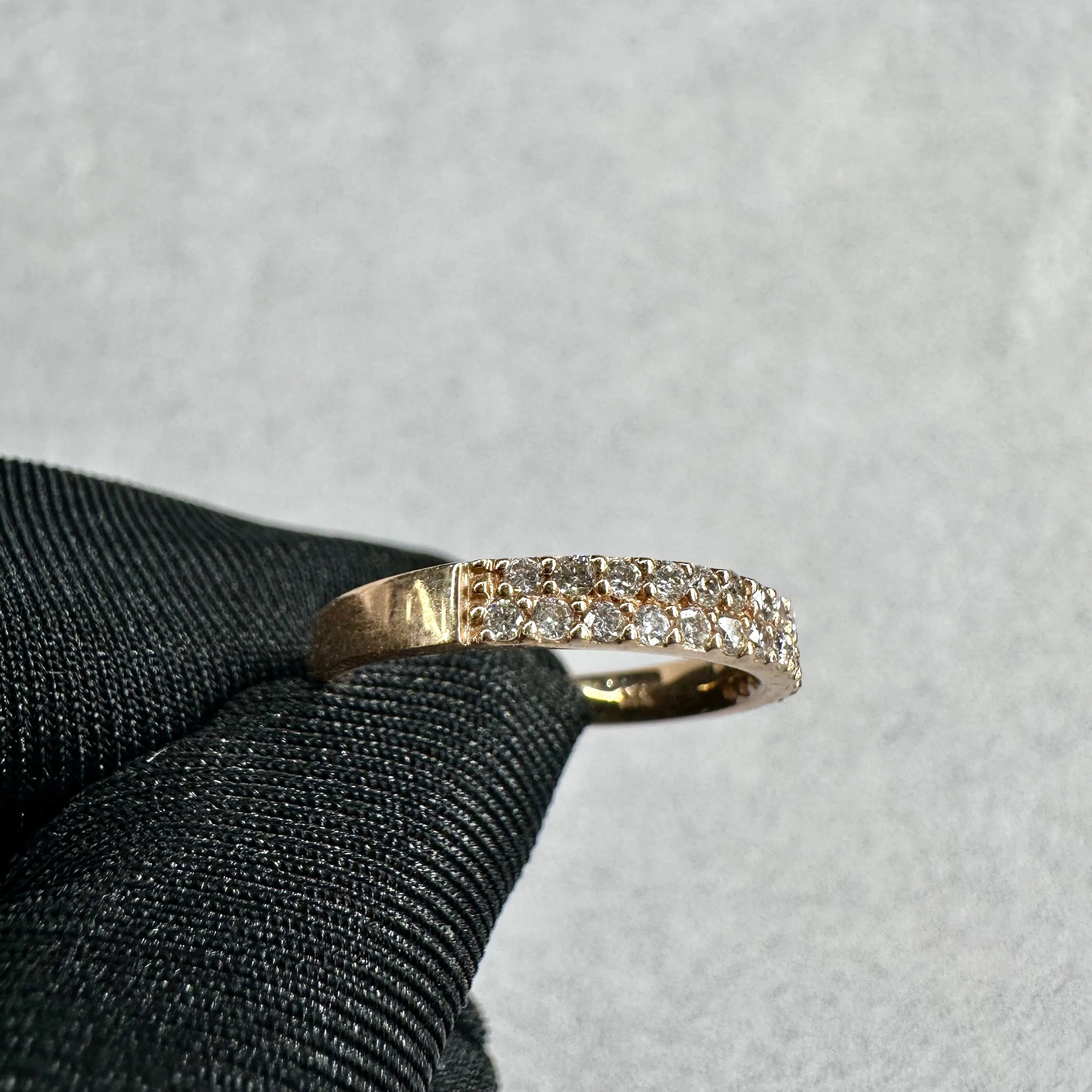 14kt Rose Gold Double Row Diamond Band