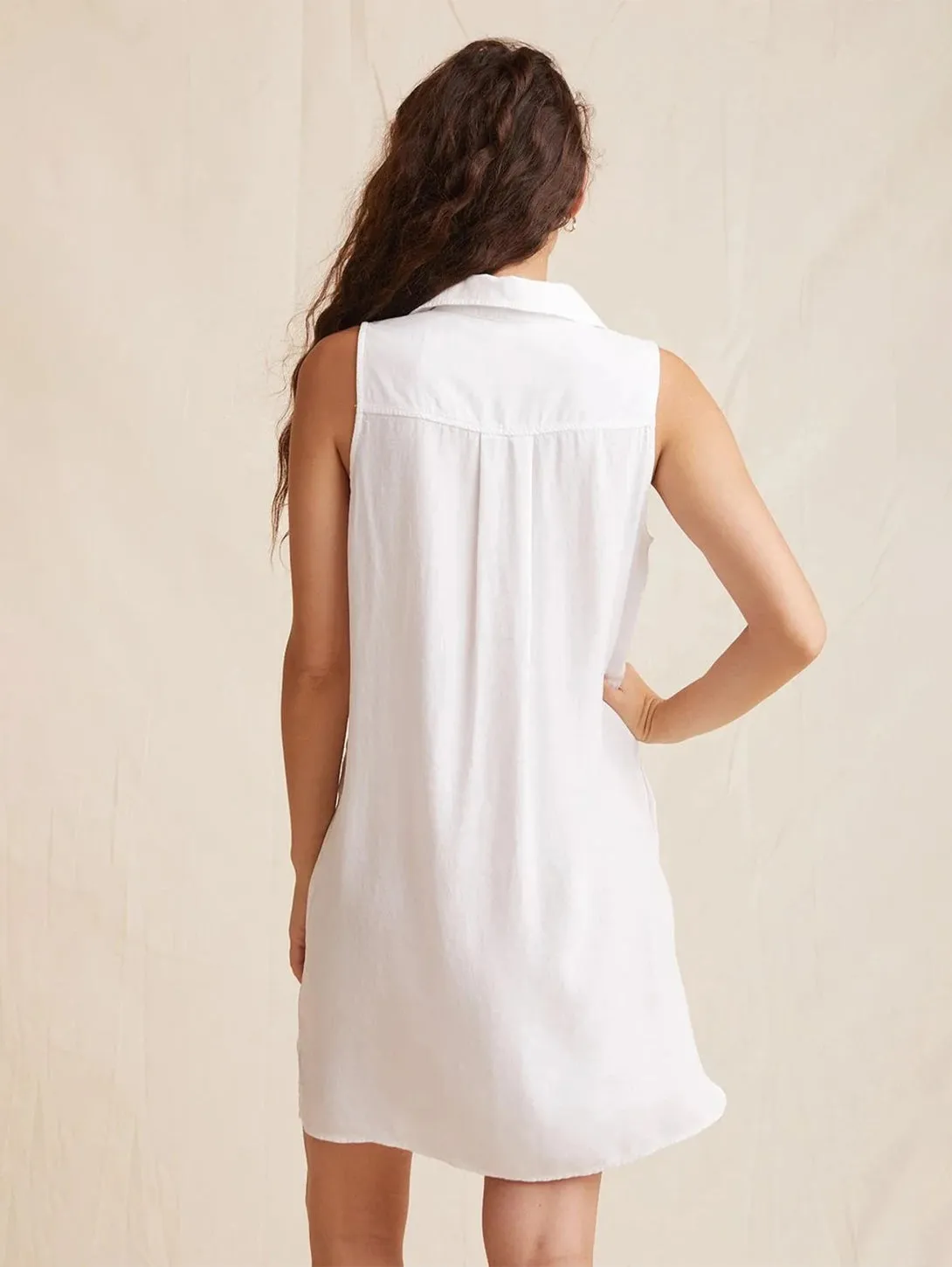 A-Line Sleeveless Dress - White