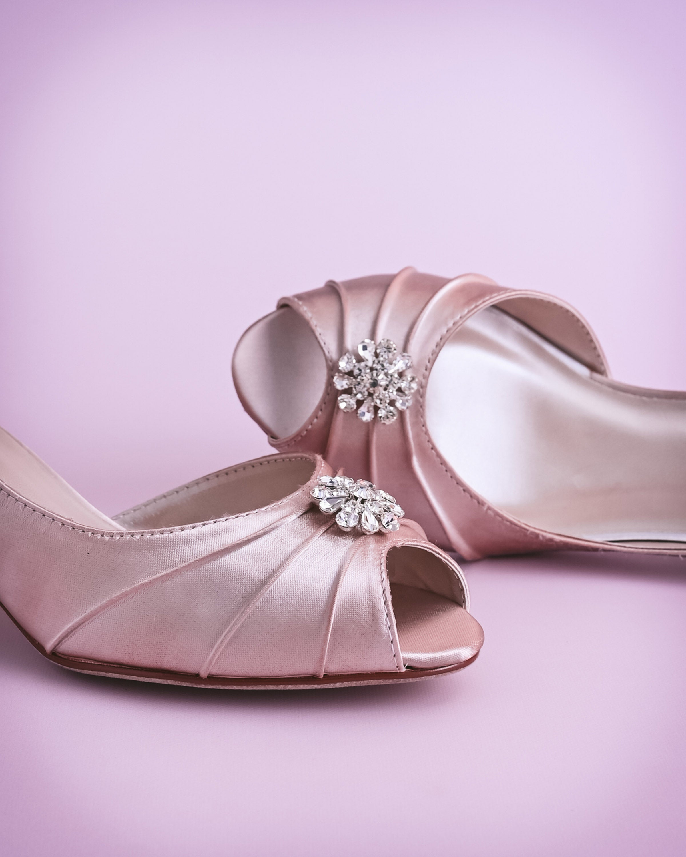 Abby Tropical Blush Shoes with Simple Crystal Adornment