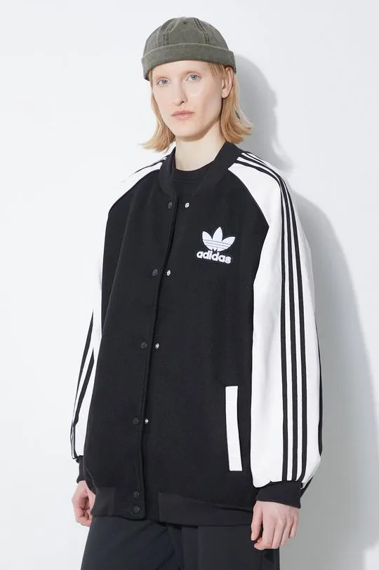 adidas Originals bomber jacket SST Oversize VRCT women’s black color IR5519