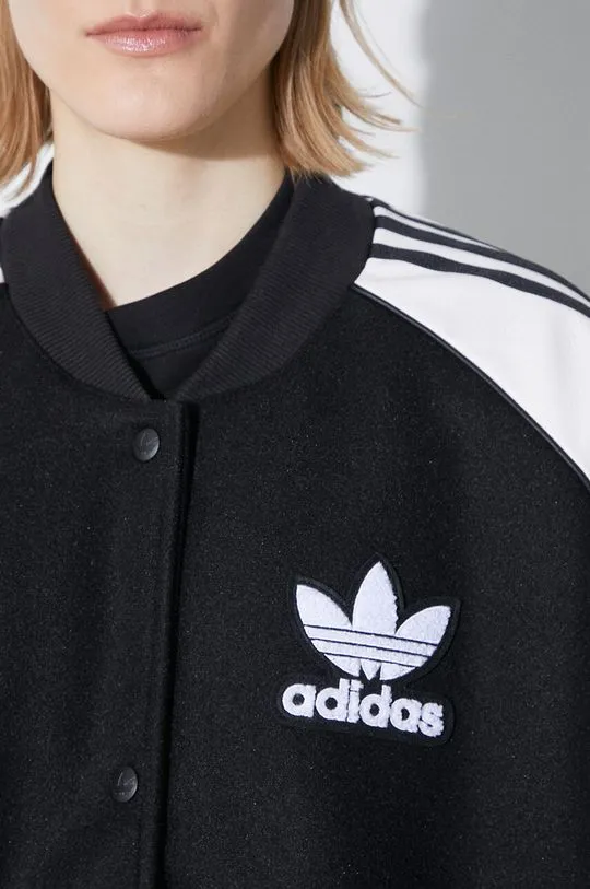 adidas Originals bomber jacket SST Oversize VRCT women’s black color IR5519