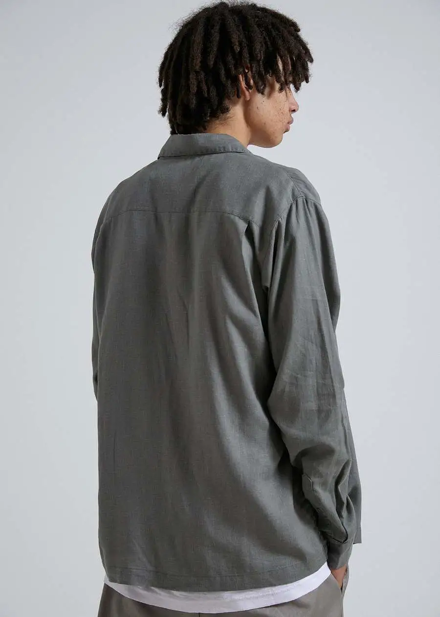 Afends Everyday Hemp Long Sleeve Shirt Olive