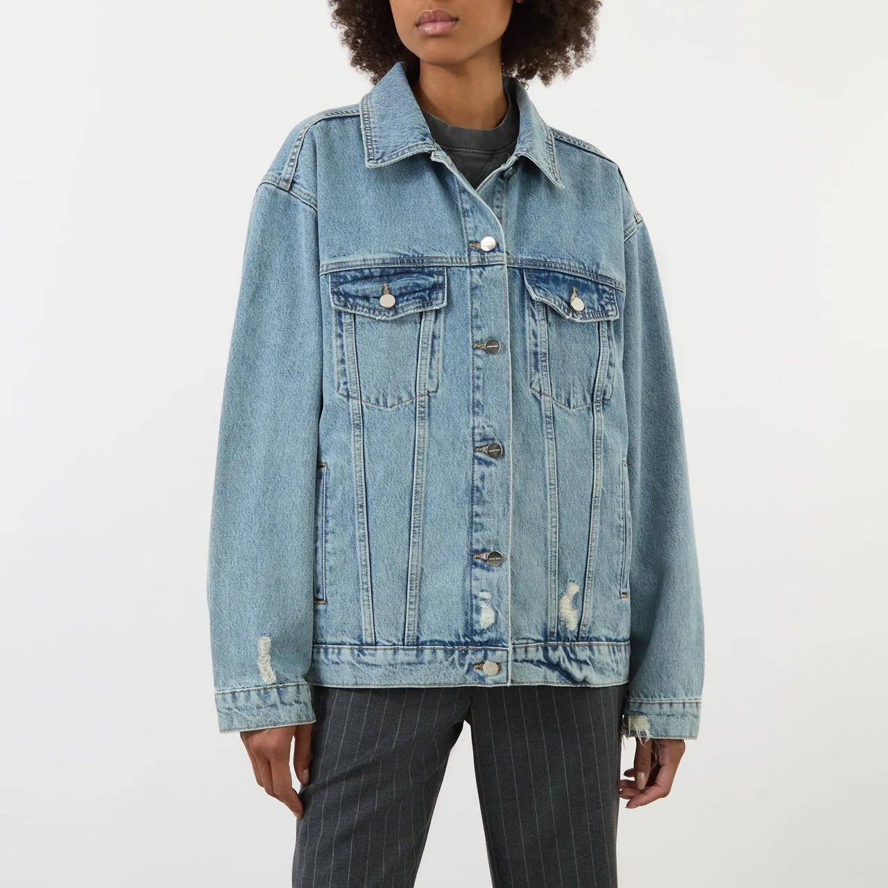 ANINE BING Rory Denim Jacket - Vintage Blue