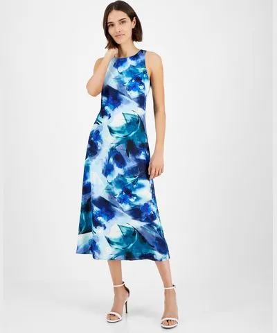 Anne Klein Women's Sleeveless Printed Midi Dress