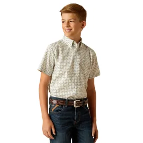 Ariat Boys Eduardo Green Short Sleeve Shirt