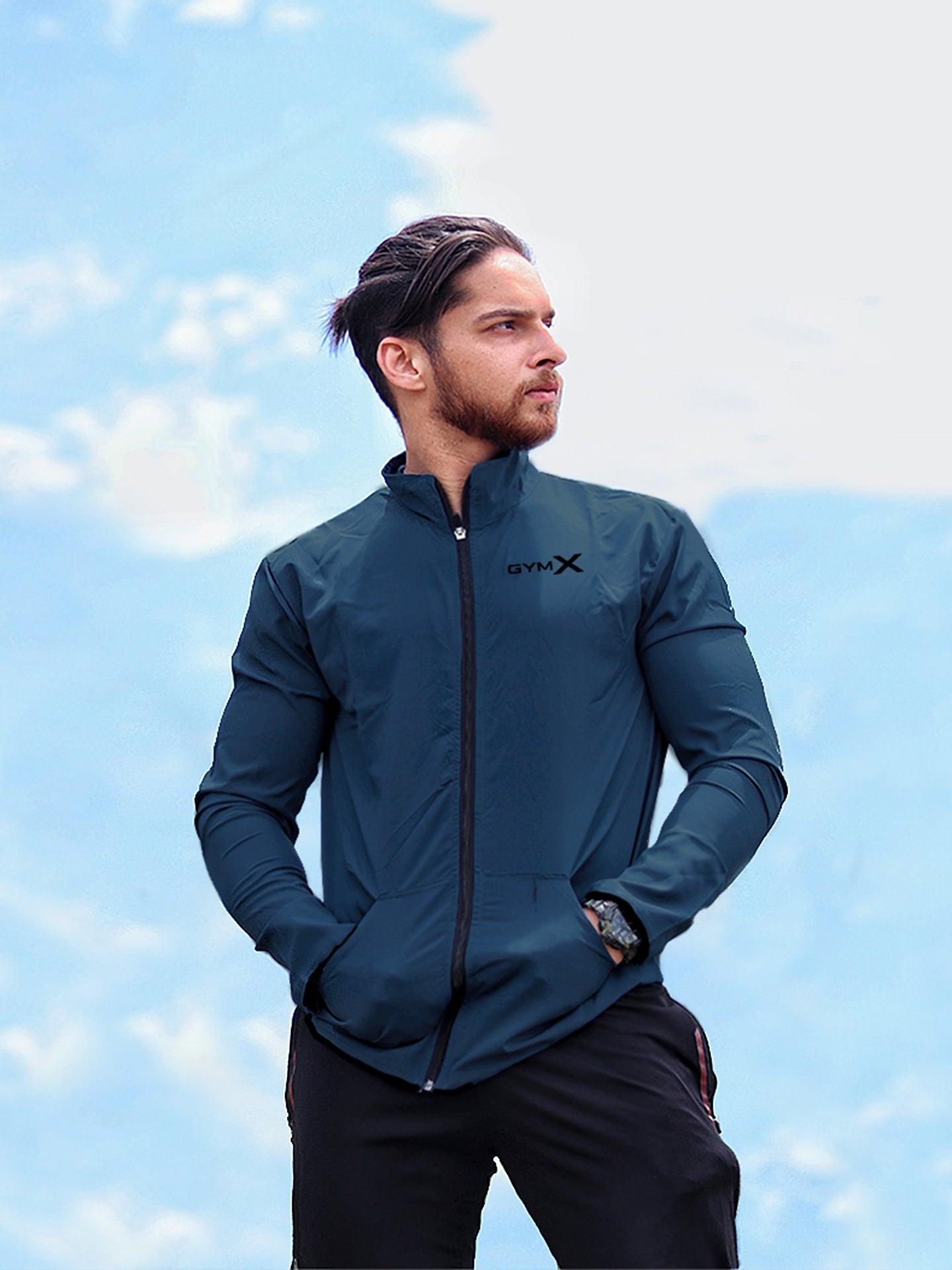 Athlete Krypto Blue Windcheater: Black Print