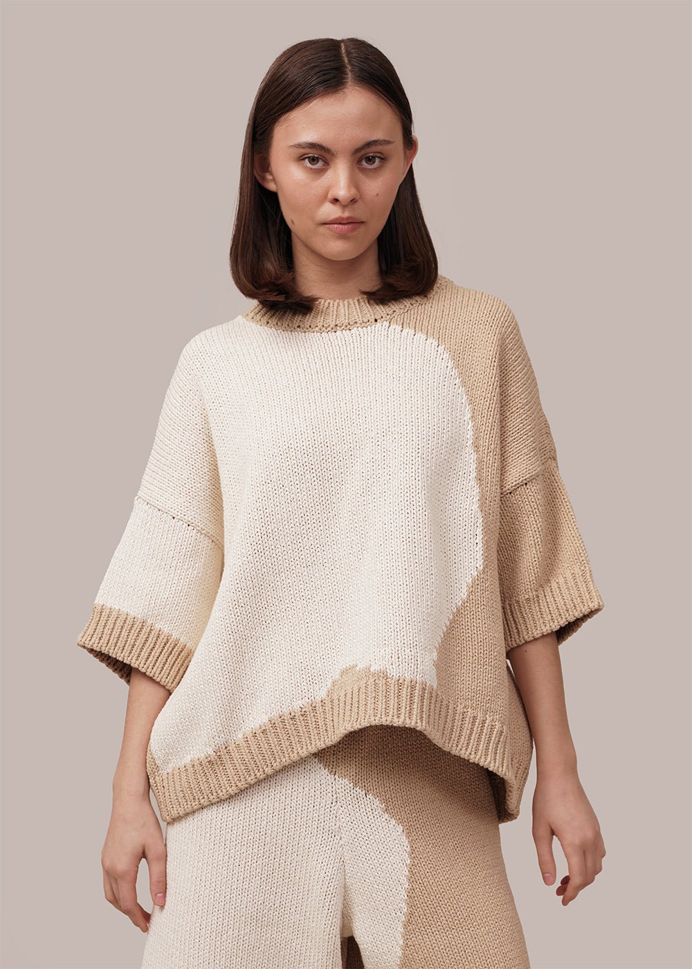 Bicolour Cotton Sweater