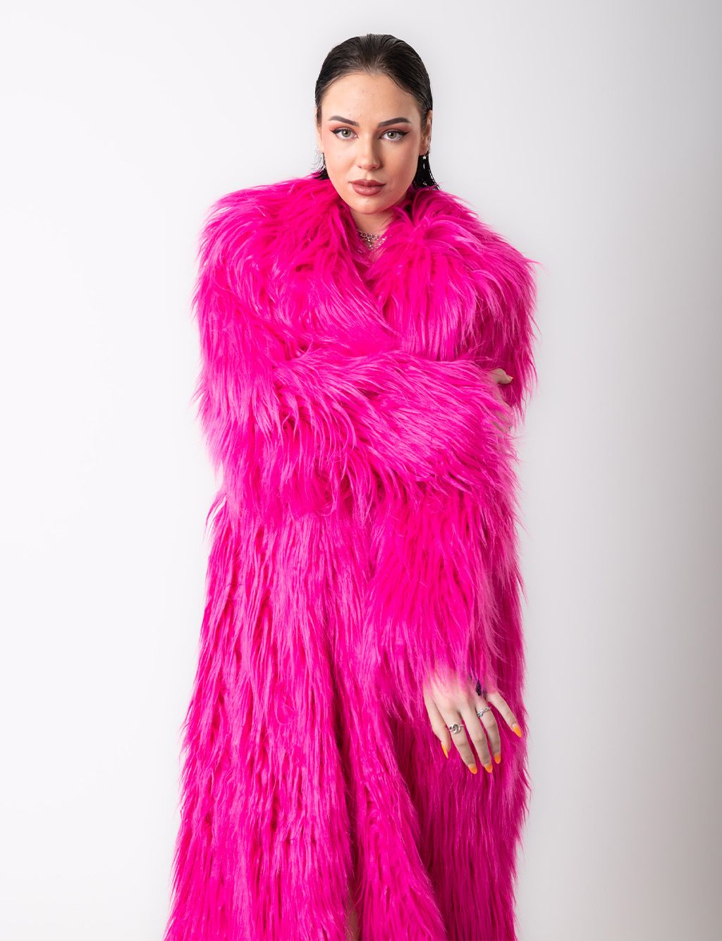 BIMBO DREAMZ FAUX FUR JACKET - LONG LENGTH  MADE 4 U 