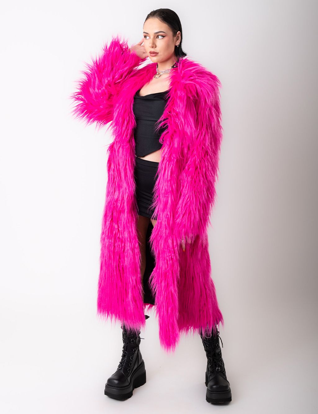 BIMBO DREAMZ FAUX FUR JACKET - LONG LENGTH  MADE 4 U 