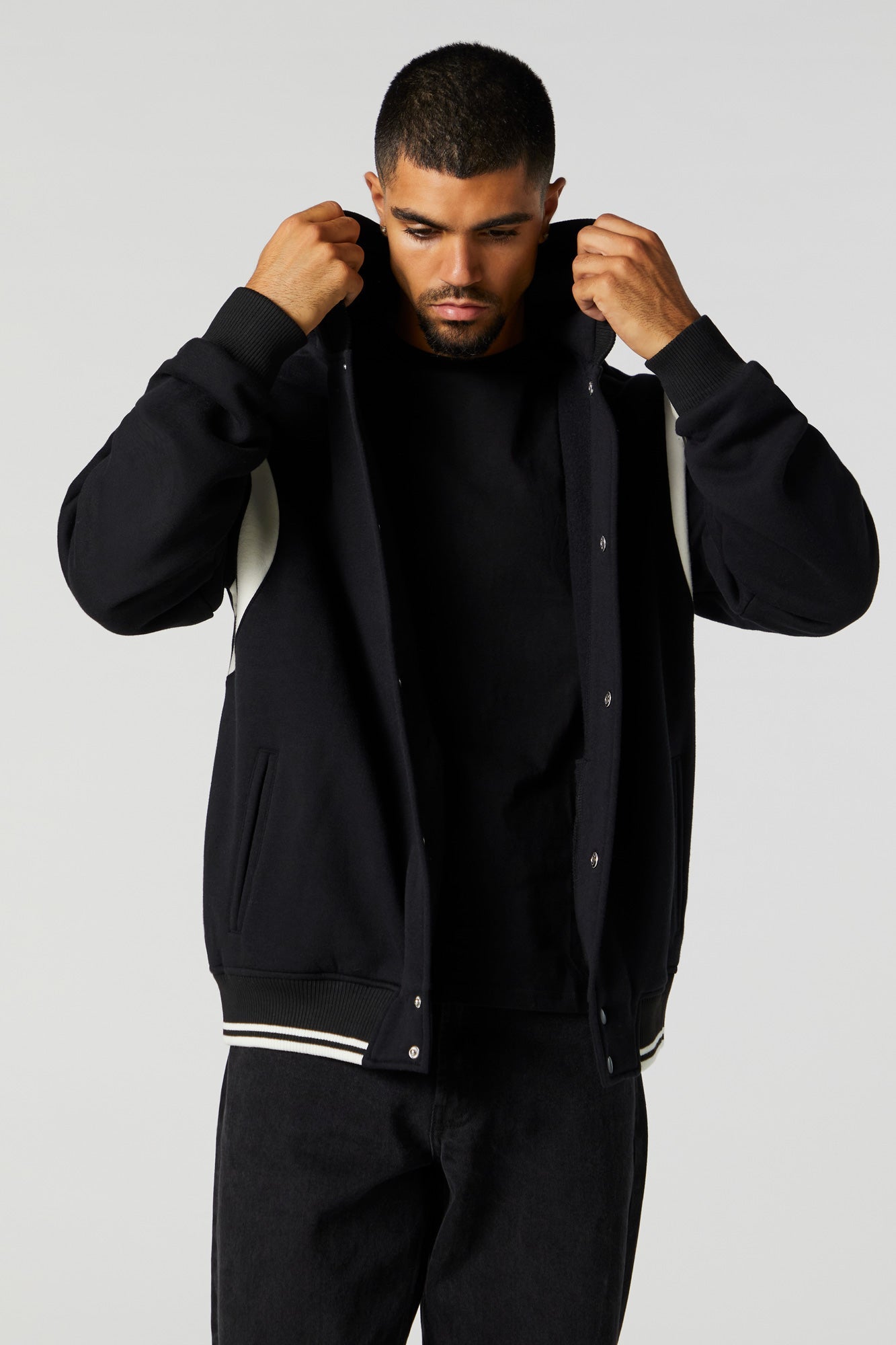 Black Fleece Bomber Jacket