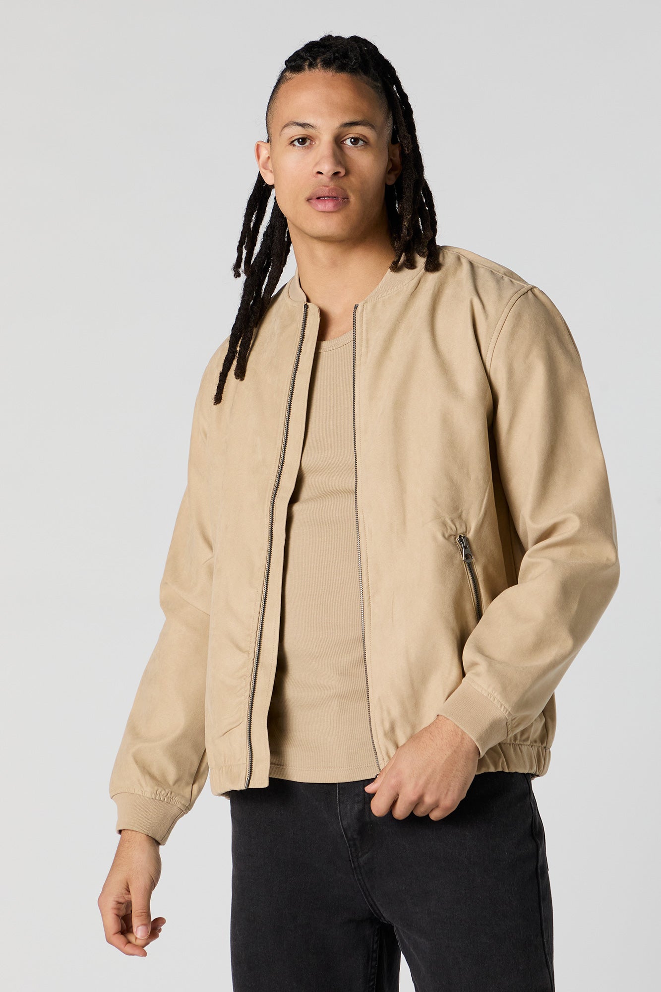 Blouson aviateur en similisuède