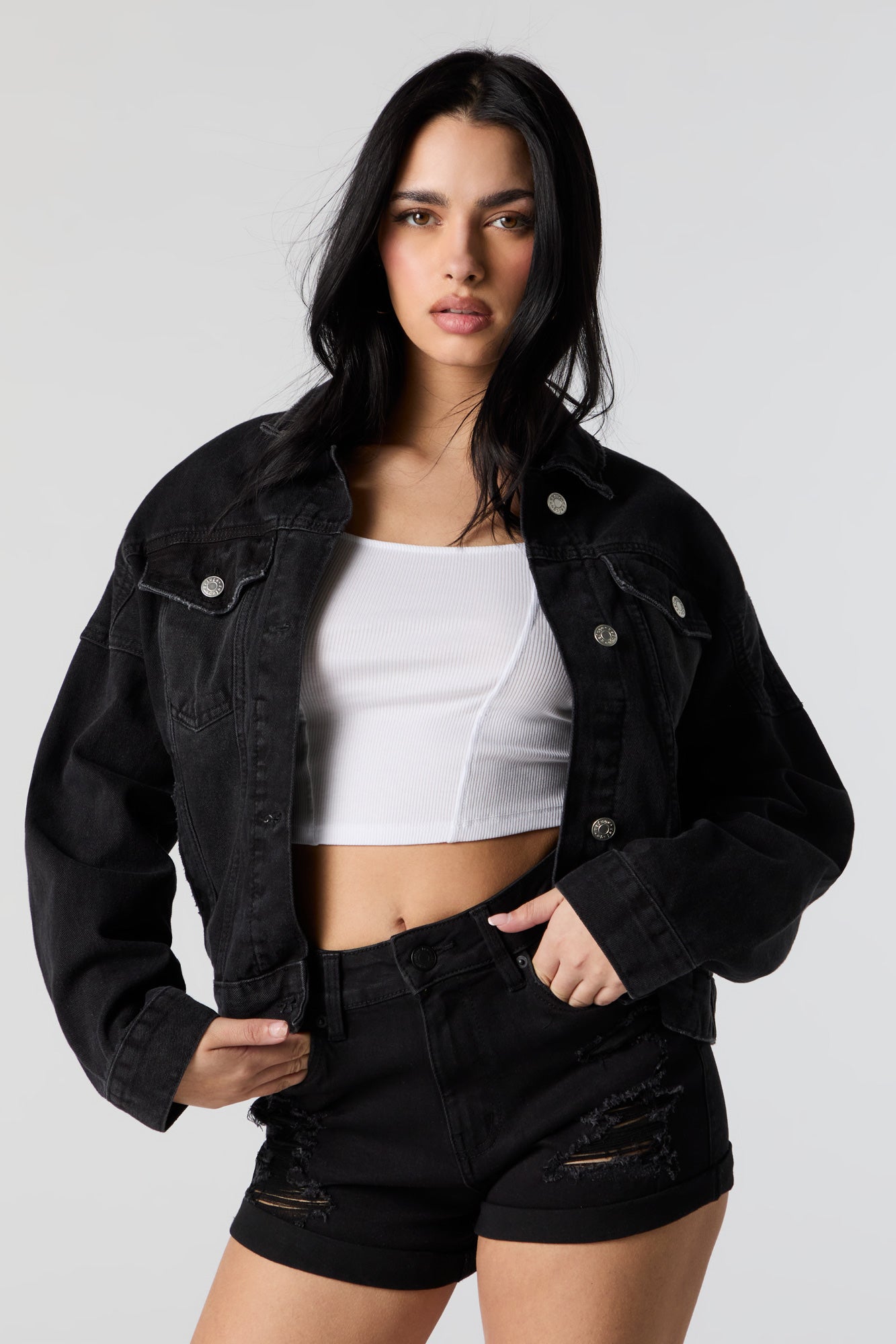 Blouson cintré en denim