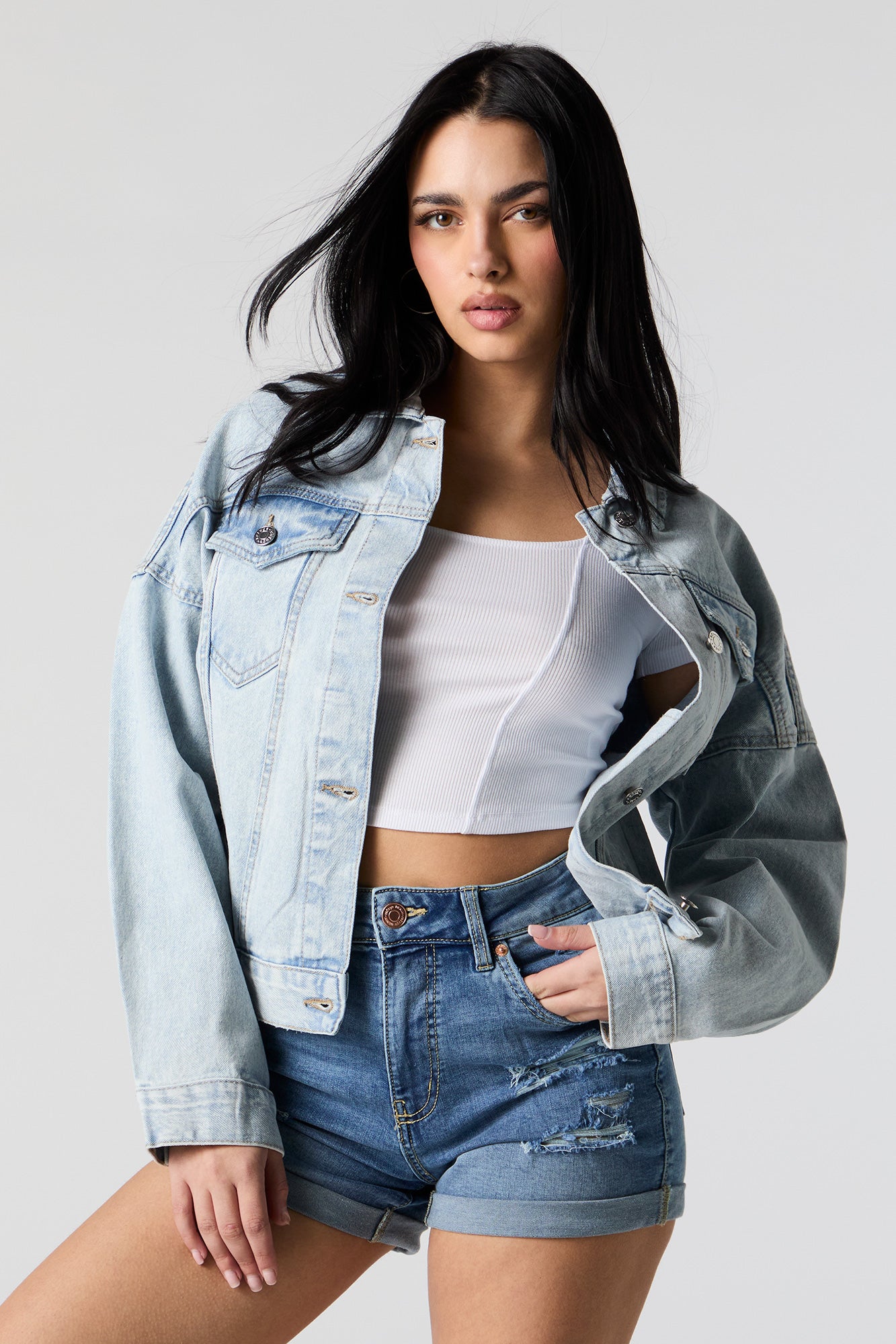 Blouson cintré en denim