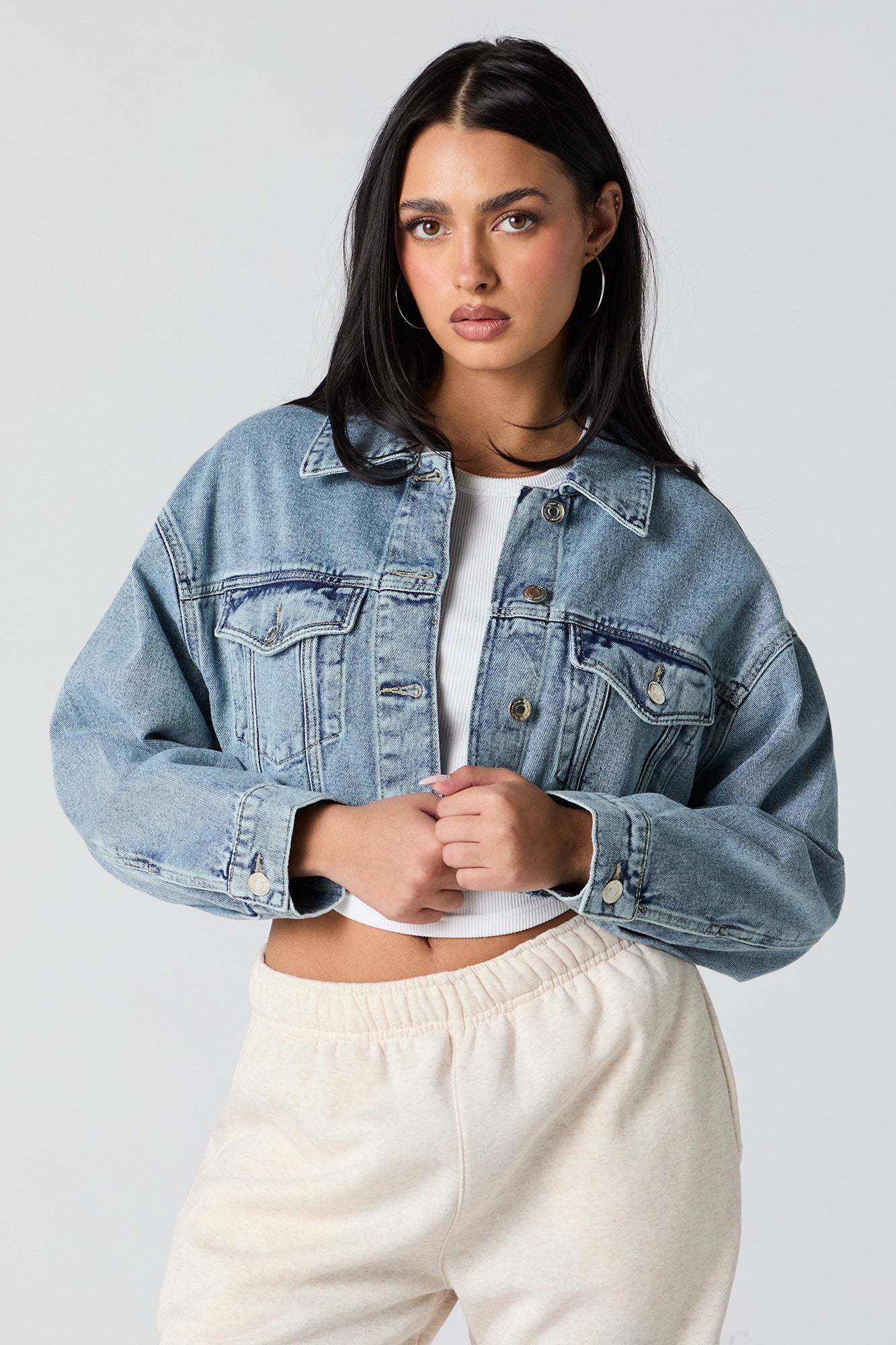 Blouson court en denim