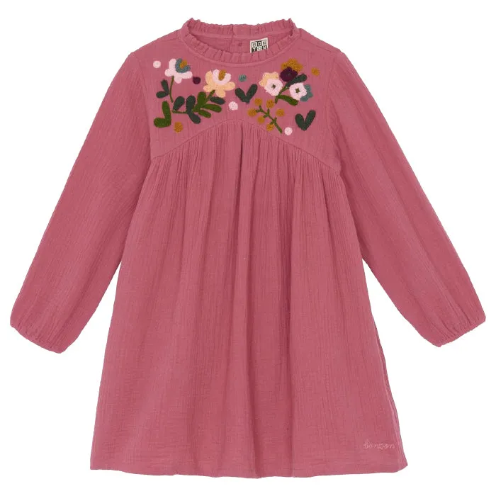 Bonton Child Happy Dress Rose Wood Pink