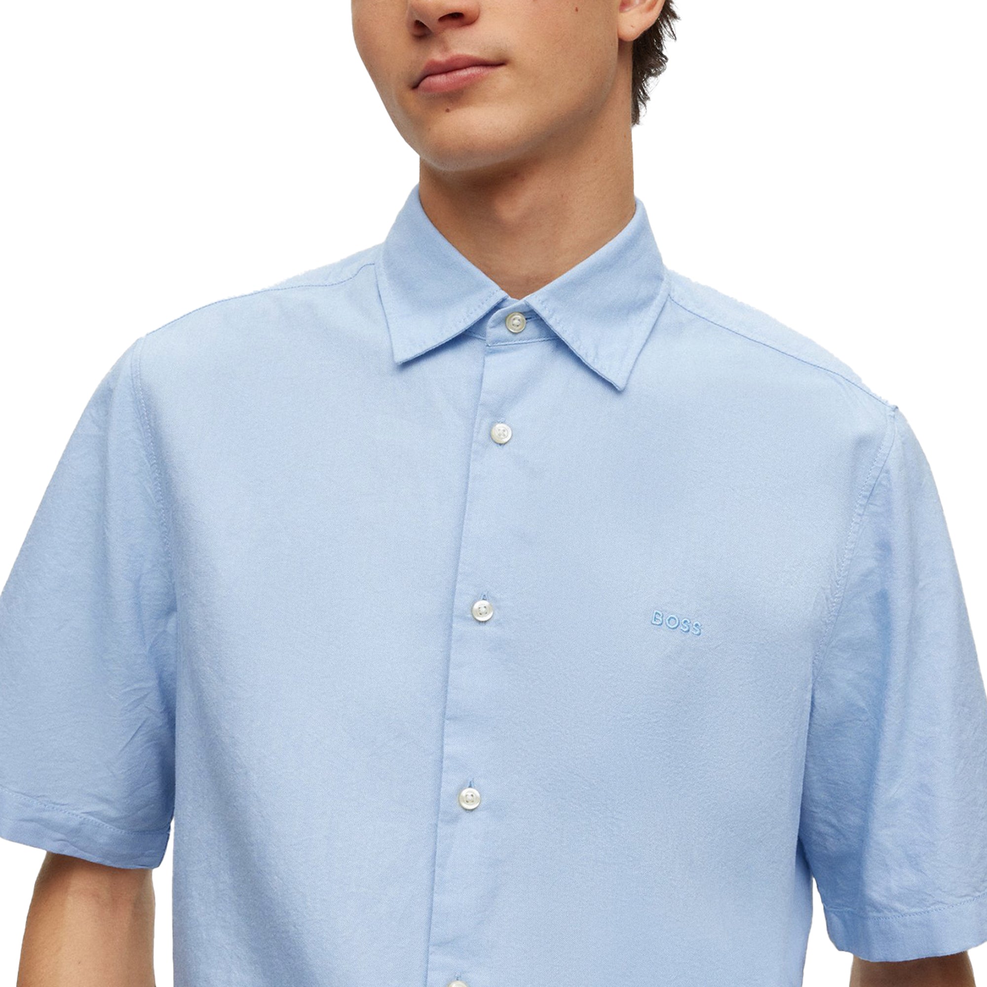 Boss Rash 2 Oxford Short Sleeve Shirt - Sky Blue