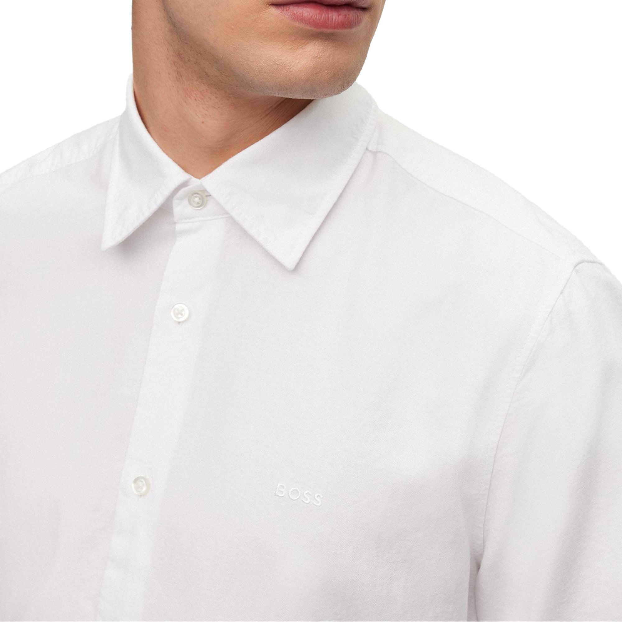 Boss Rash 2 Oxford Short Sleeve Shirt - White