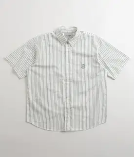 Carhartt Linus Stripe Poplin Short Sleeve Shirt - Park / White