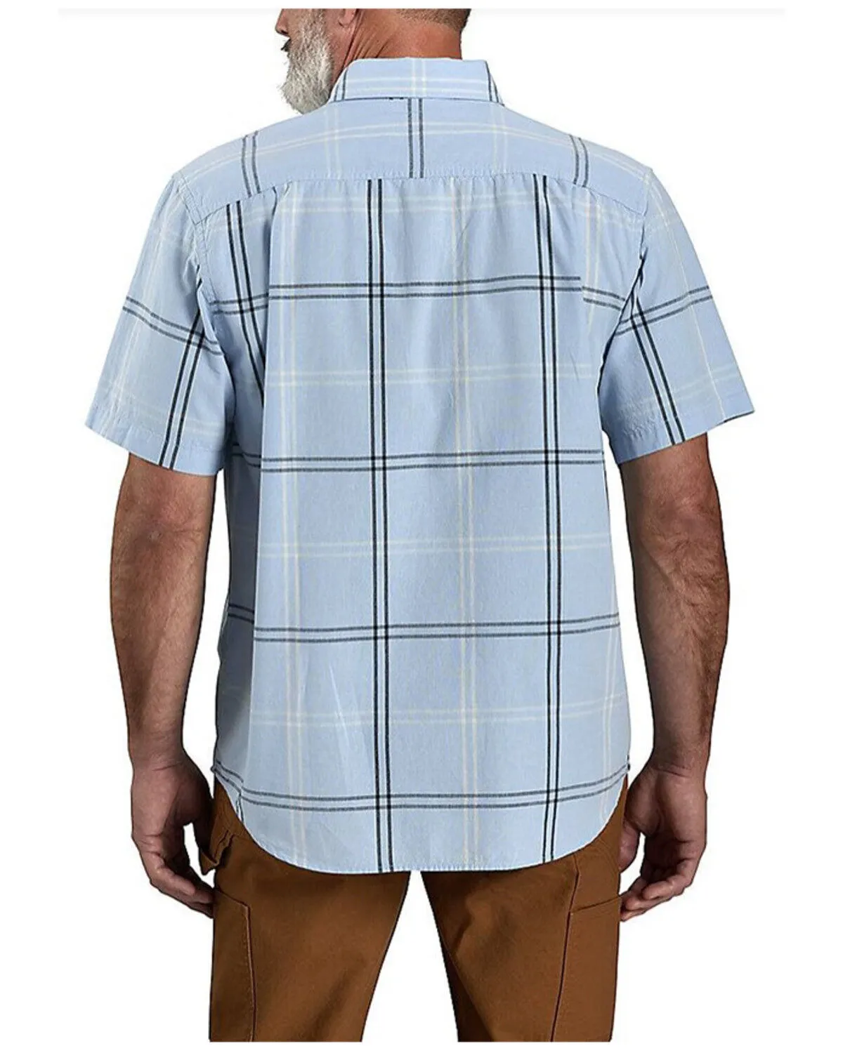 Carhartt Men's Loose Fit Midweight Plaid Print Short Sleeve Button-Down Shirt