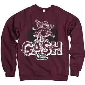 Cash Angel Cherub - Maroon Crewneck Sweatshirt