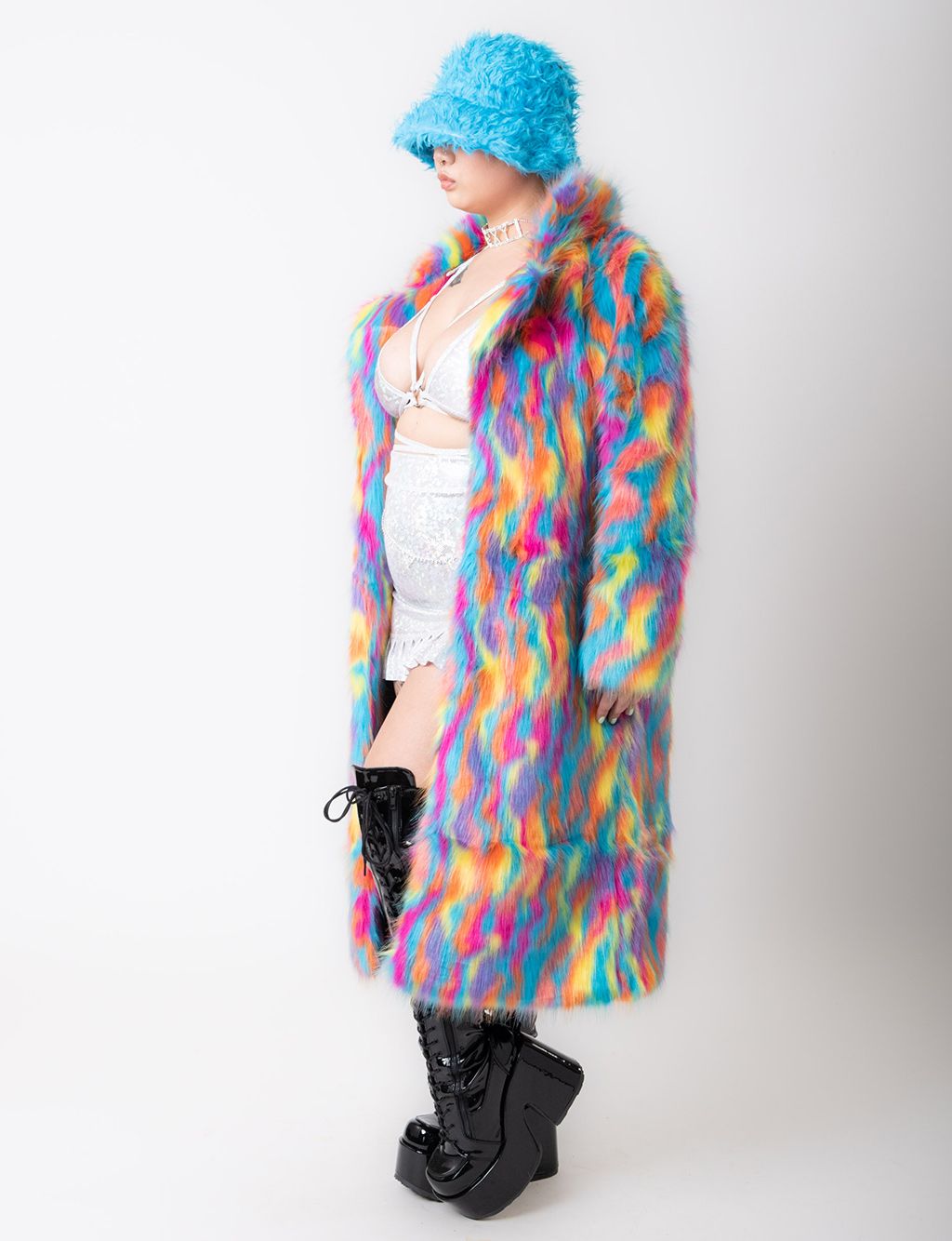 CHAMELEON FAUX FUR JACKET - LONG LENGTH  MADE 4 U 