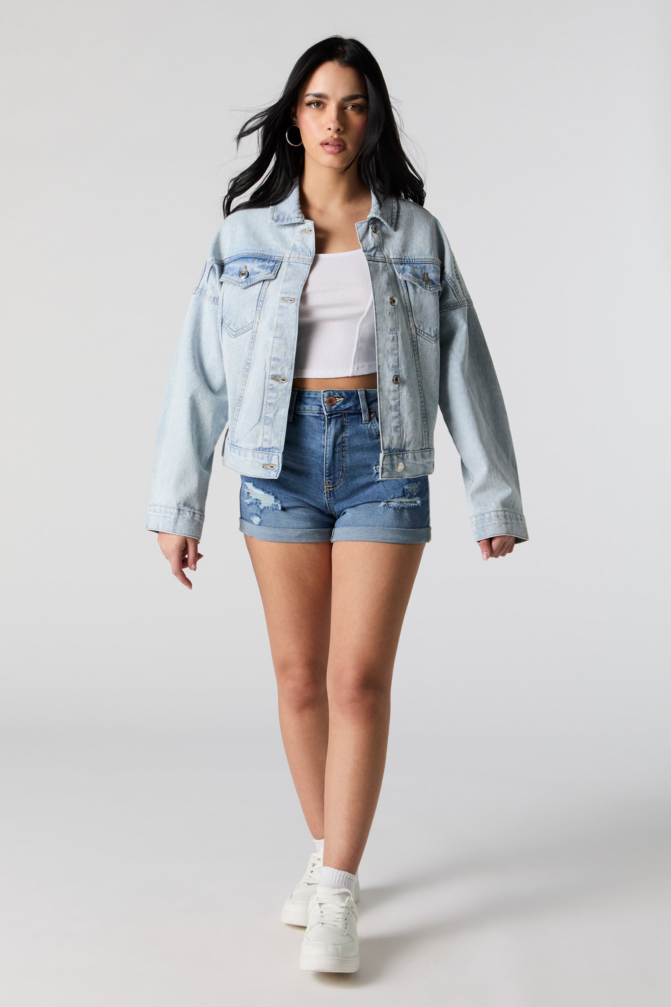 Cinched Denim Jacket