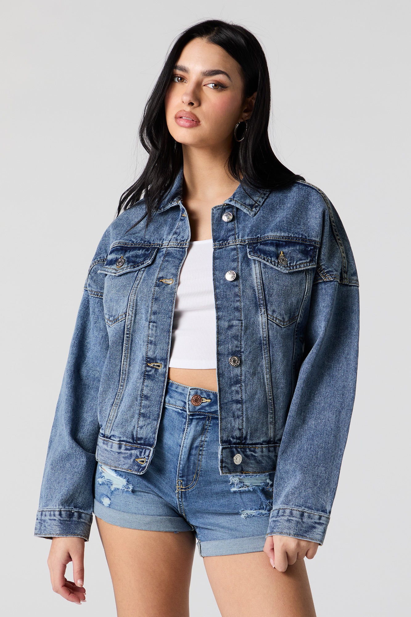 Cinched Denim Jacket