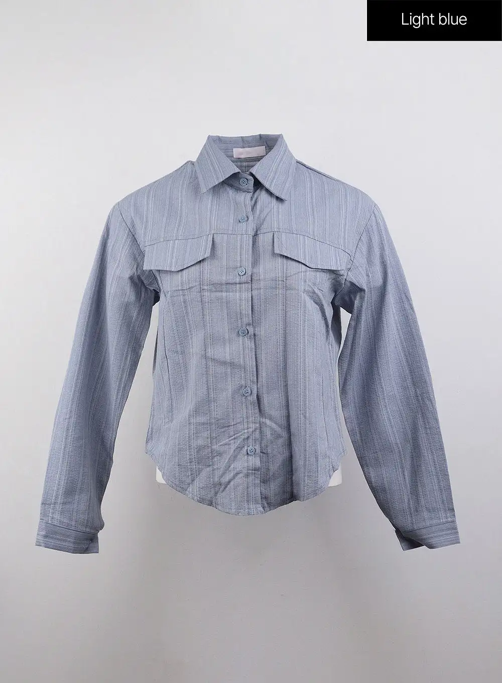 Collar Stripe Button Long Sleeve Shirt CJ411