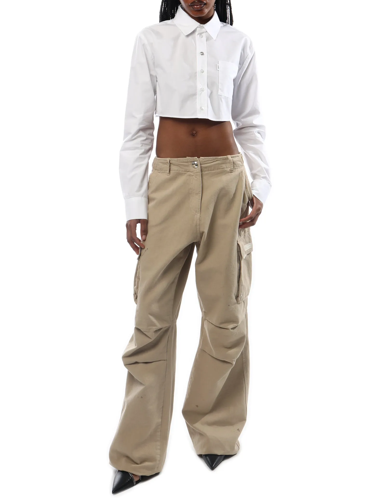 Coperni Cropped White Shirt