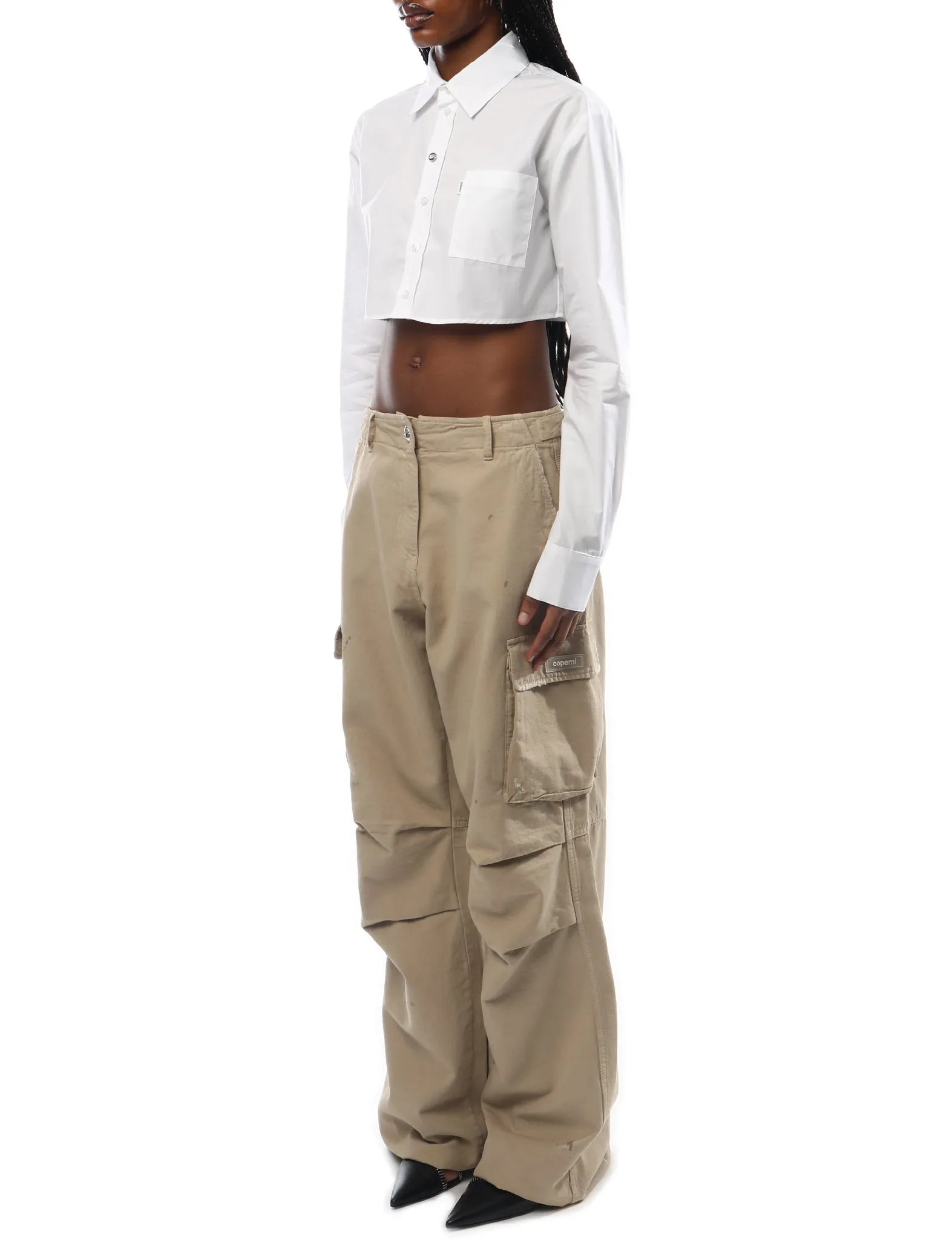 Coperni Cropped White Shirt