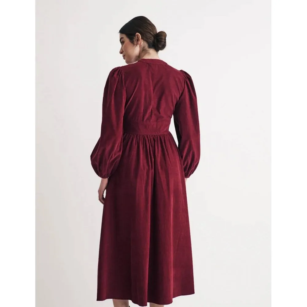 Cord Long Sleeve Starlight Midi Dress