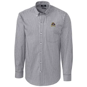 Cutter & Buck ECU Pirates Charcoal Big & Tall Stretch Gingham Long Sleeve Button Down Shirt