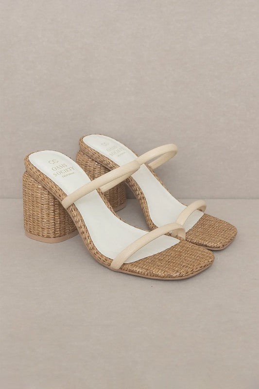 D-Margaret-Raffia High Heel Mules