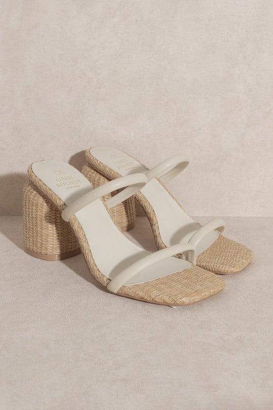 D-Margaret-Raffia High Heel Mules