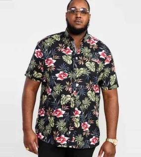 D555 Big Mens Hawaiian Print Short Sleeve Shirt (WILTON)