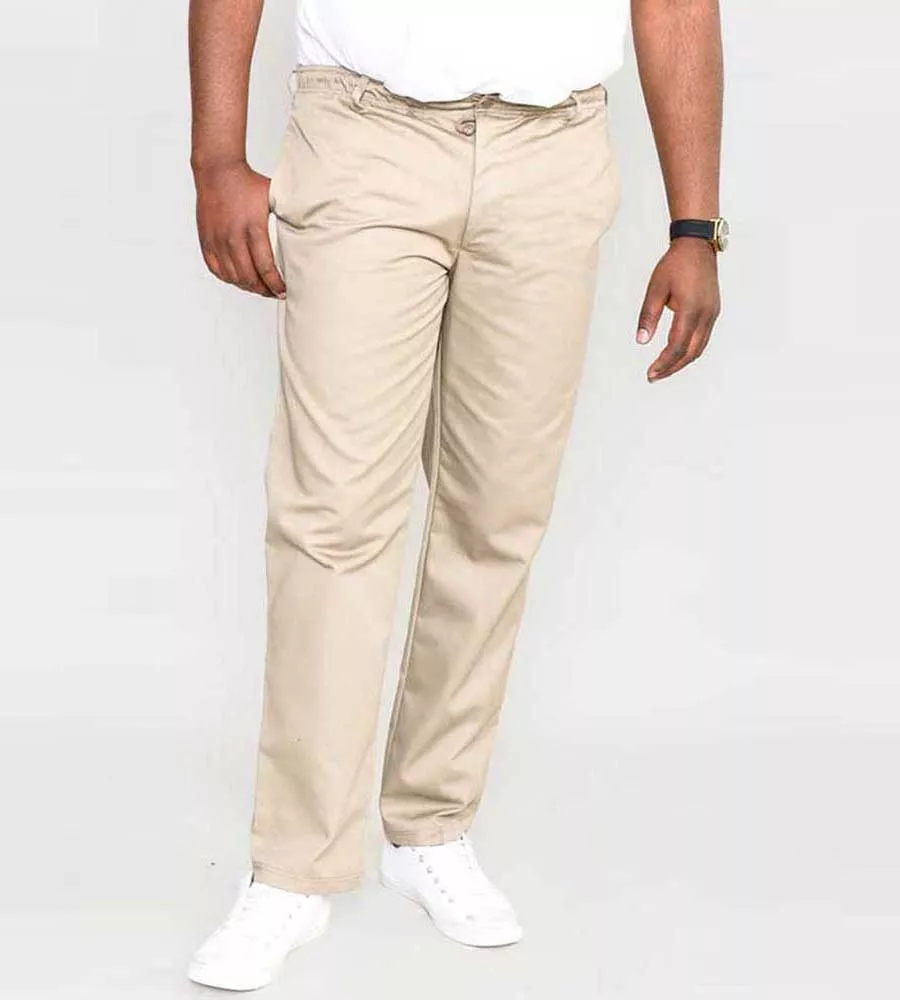 D555 Big Mens Stone Rugby Trousers Pants Full Elasticated Waist (BASILIO STONE)