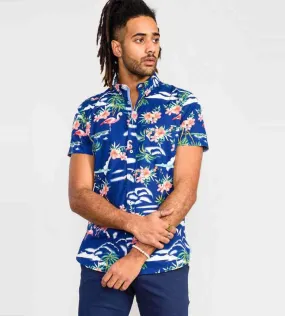 D555 Mens Flamingo Hawaiian Print Short Sleeve Shirt (DURHAM)