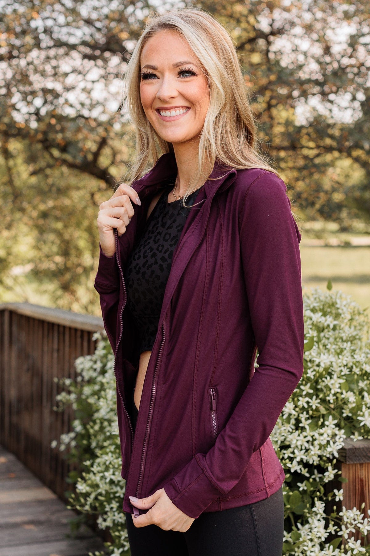 Daily Walks Athleisure Jacket- Burgundy