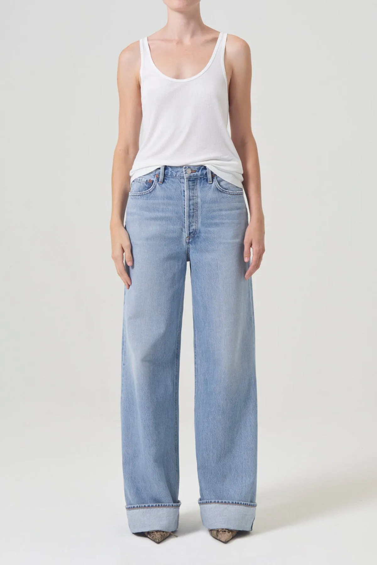 Dame High-Rise Wide Leg Jean in Showdown