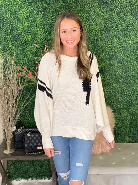 Deandra Dolman Sweater with Distressed Detail