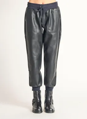 Dex Faux Leather Jogger In Black