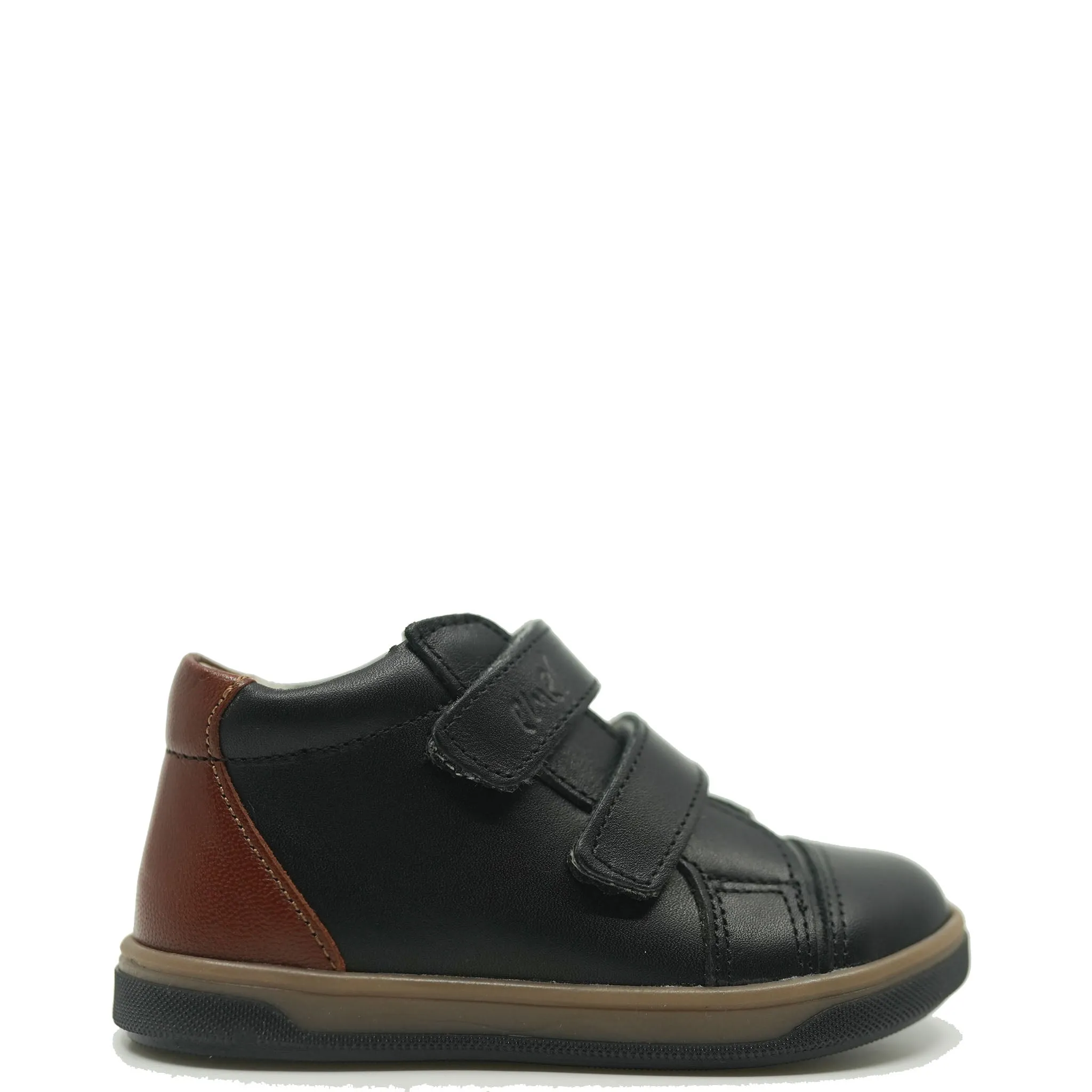 Emel Black and Luggage Velcro Baby Sneaker