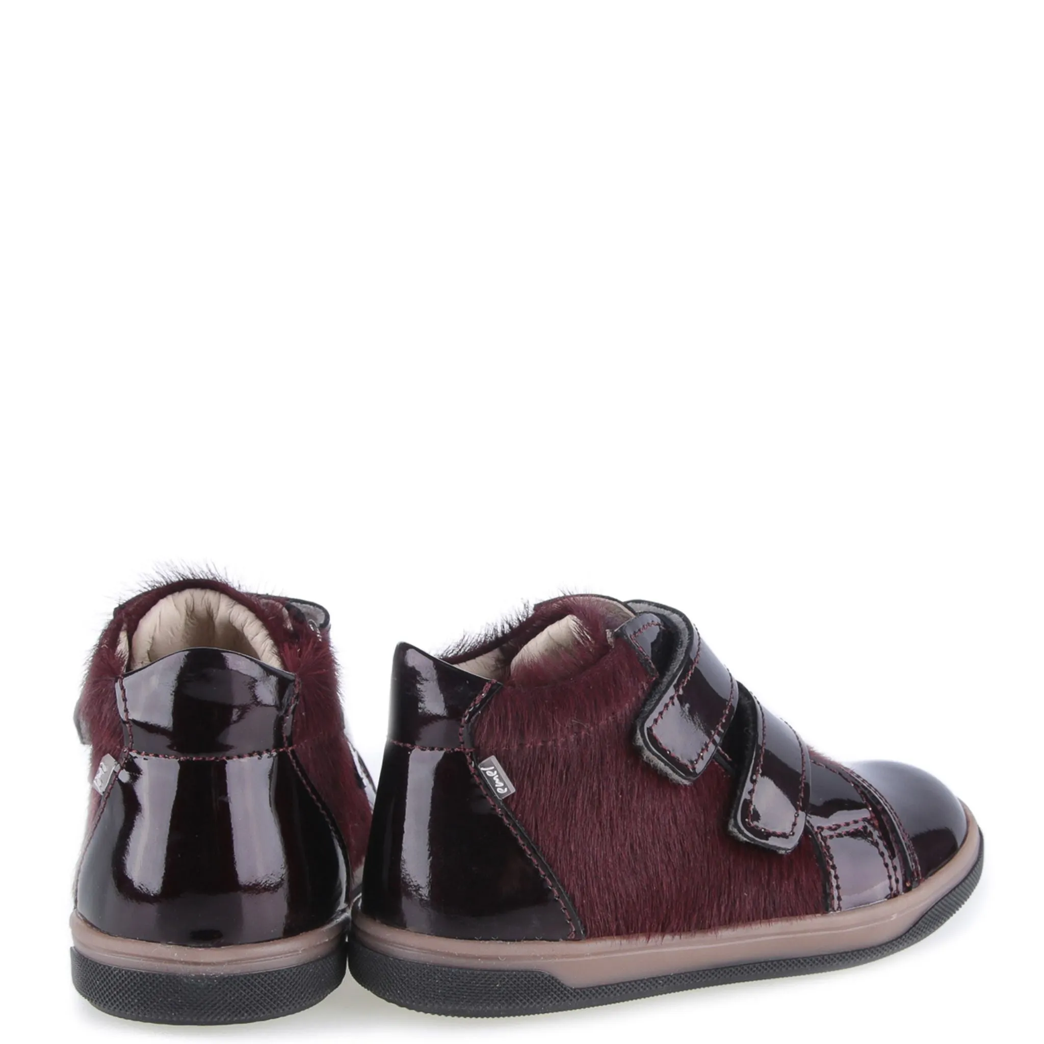 Emel Burgundy Pony Hair Baby Sneaker