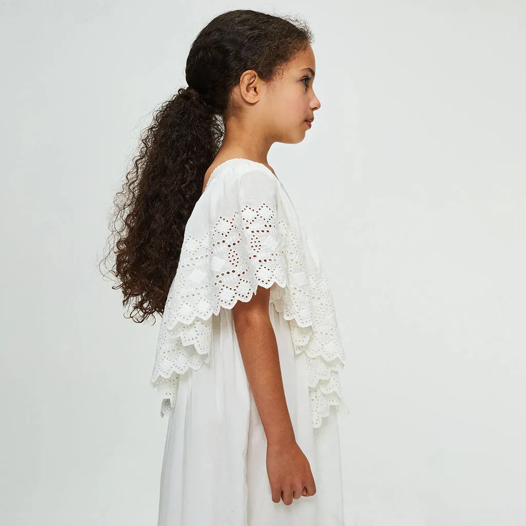 Faune Child Hibiscus Dress Vintage White