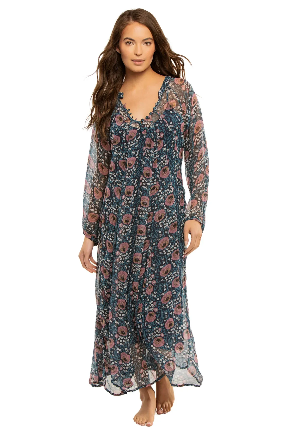 Fiore Vintage Flowers Maxi Dress