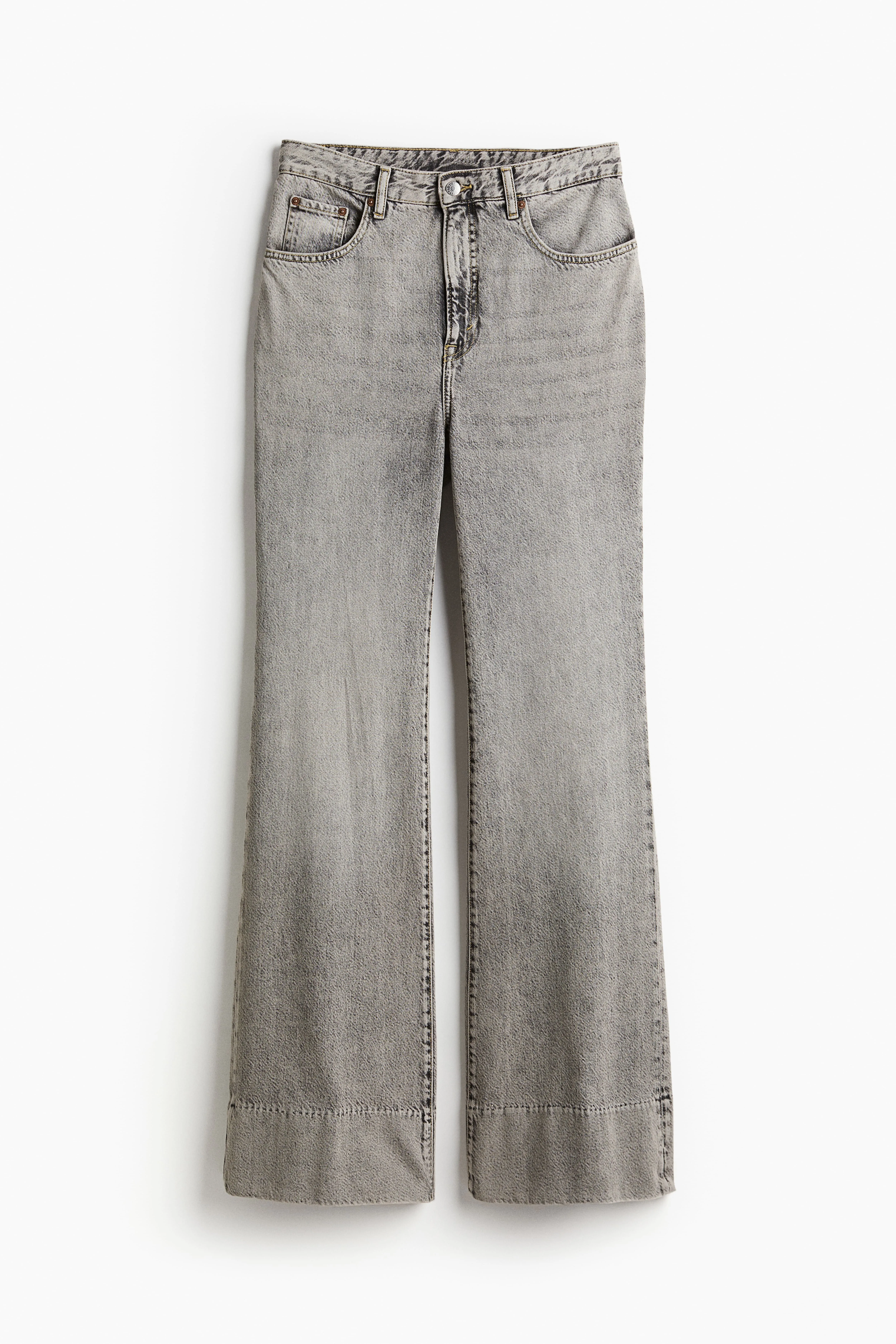 Flared High Jeans - Regular waist - Long - Light grey - Ladies | H&M GB