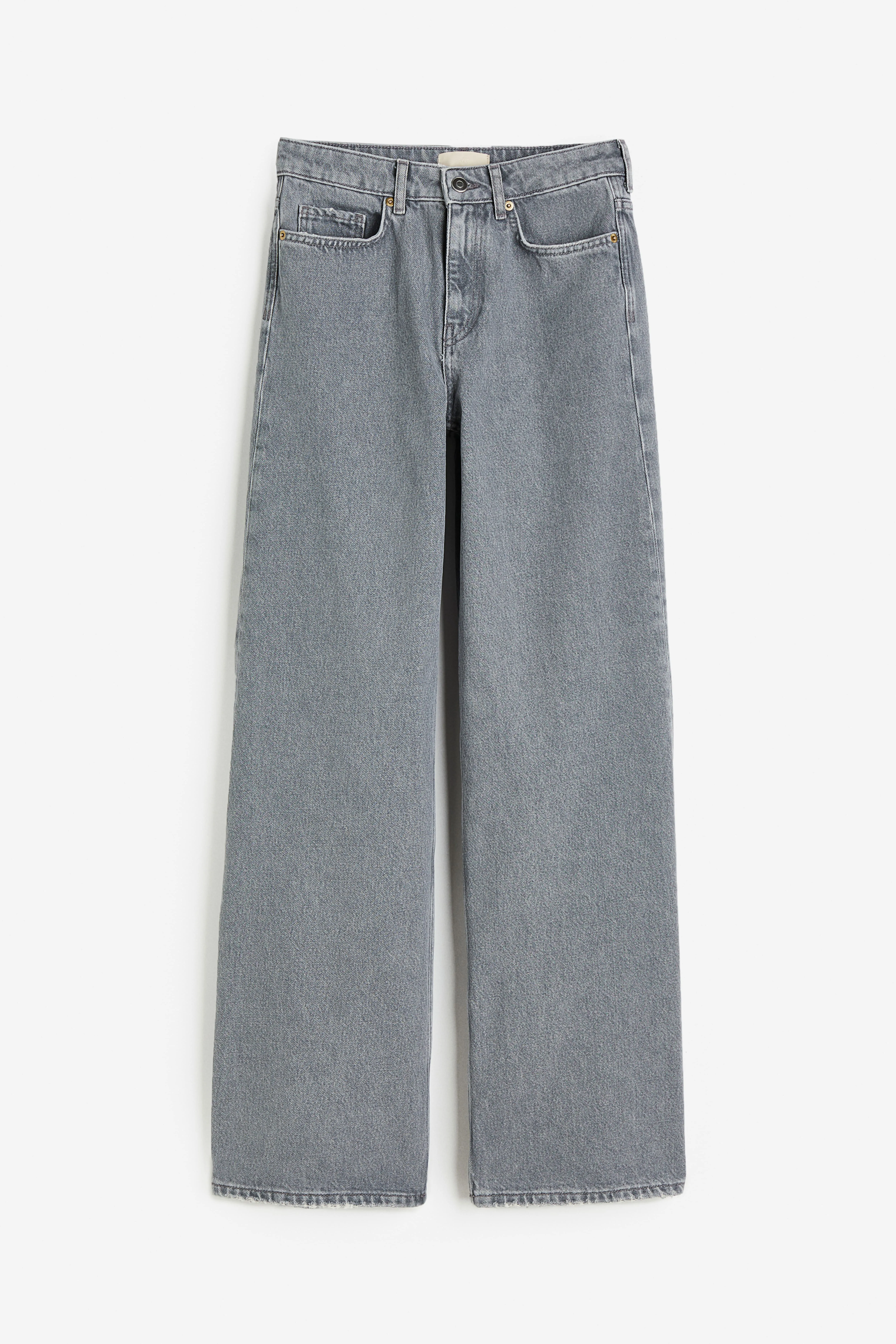 Flared Regular Jeans - Regular waist - Long - Grey - Ladies | H&M GB