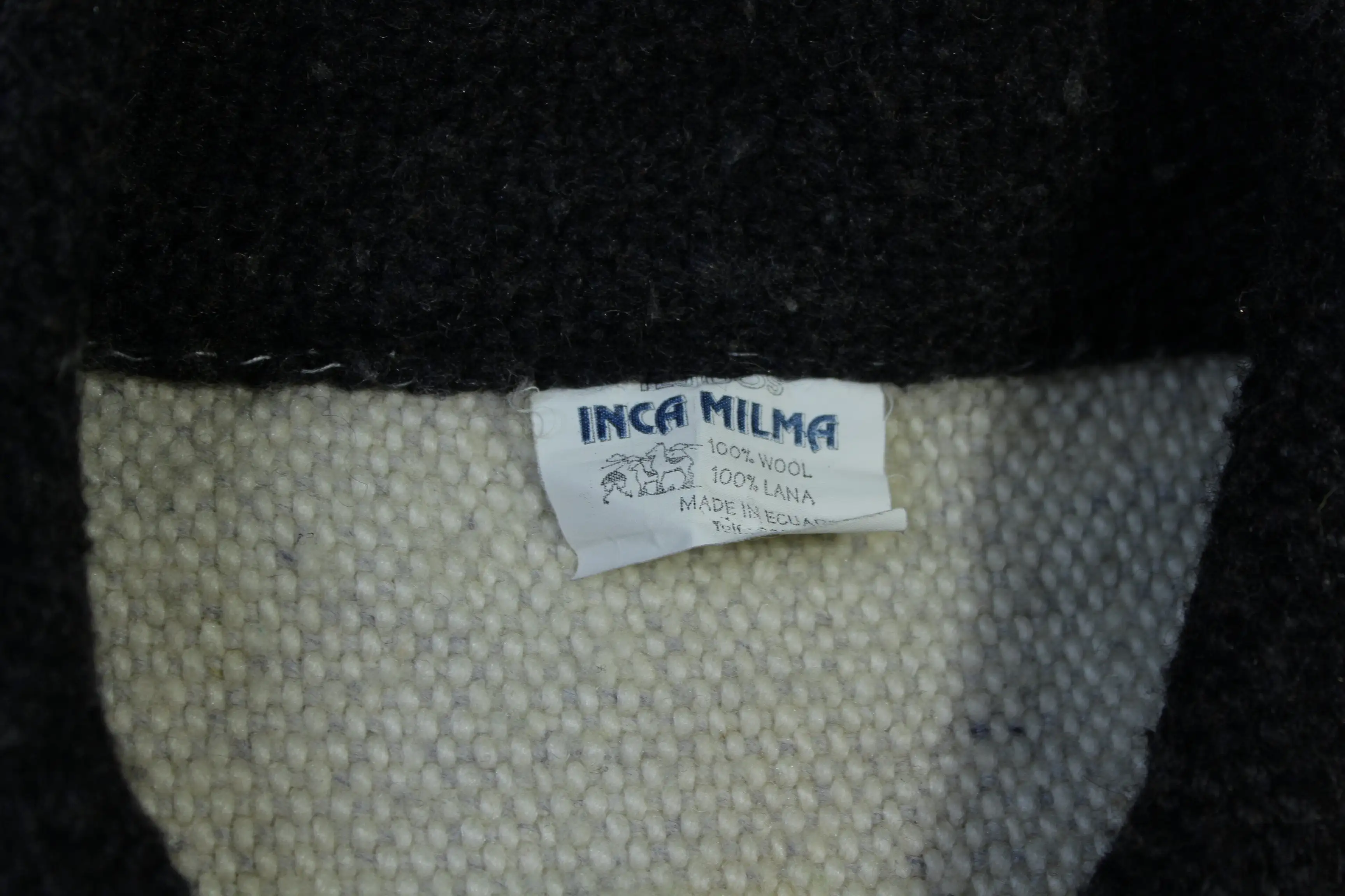 Folklor Inca Milma Vintage 80's Cardigan Ecuador Grey Wool Tejidos Sweater