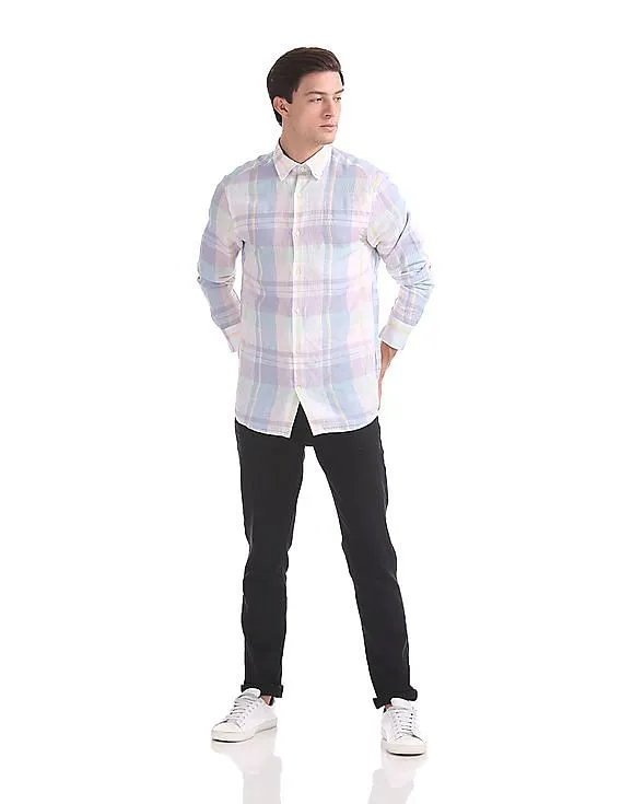 Gant Madras Linen Pastel Regular Button Down Shirt