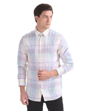 Gant Madras Linen Pastel Regular Button Down Shirt